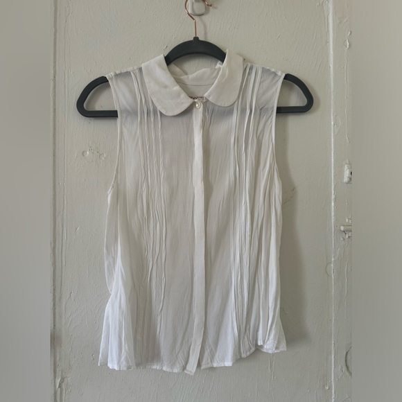 Vintage Penguin button up cropped blouse Made Men inspired size 8 - Picture 1 of 3